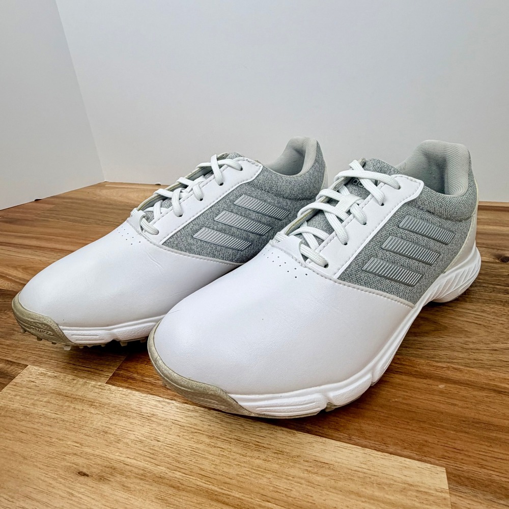 Adidas Tech Response Women Golf Shoes White Grey Spiked BD7147 Size 6.5
